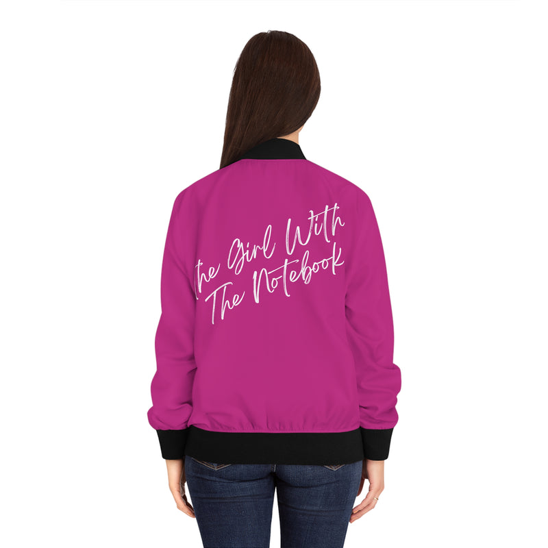 TGWTN Women's Bomber Jacket: White | Pink