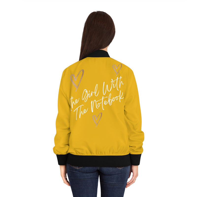 TGWTN Women's Bomber Jacket: Brown/White | Yellow