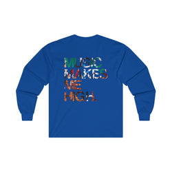 MMMH Unisex Long Sleeve Tee: Royal | Graffiti