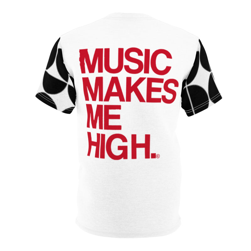 MMMH Unisex T-Shirt: Black Geo/White | Red