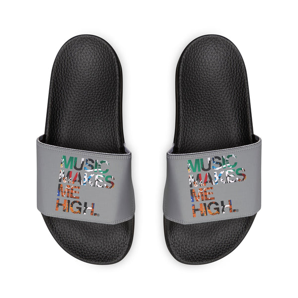 MMMH Unisex Slides: Grey/Black | Graffiti