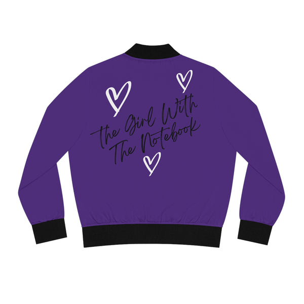 TGWTN Women's Bomber Jacket: White/Black | Purple