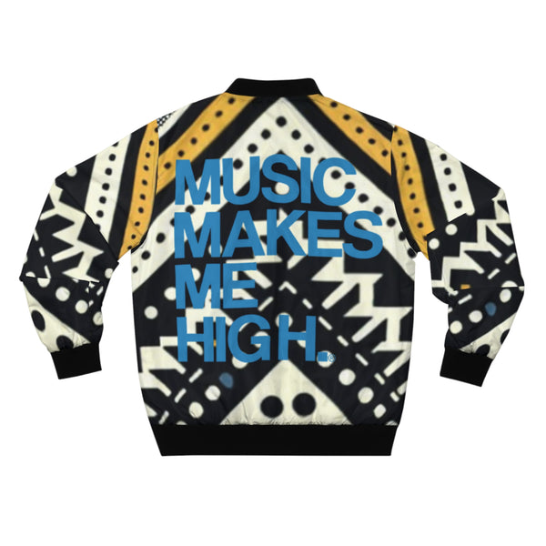 MMMH Unisex Bomber Jacket: Black Abstract | Blue