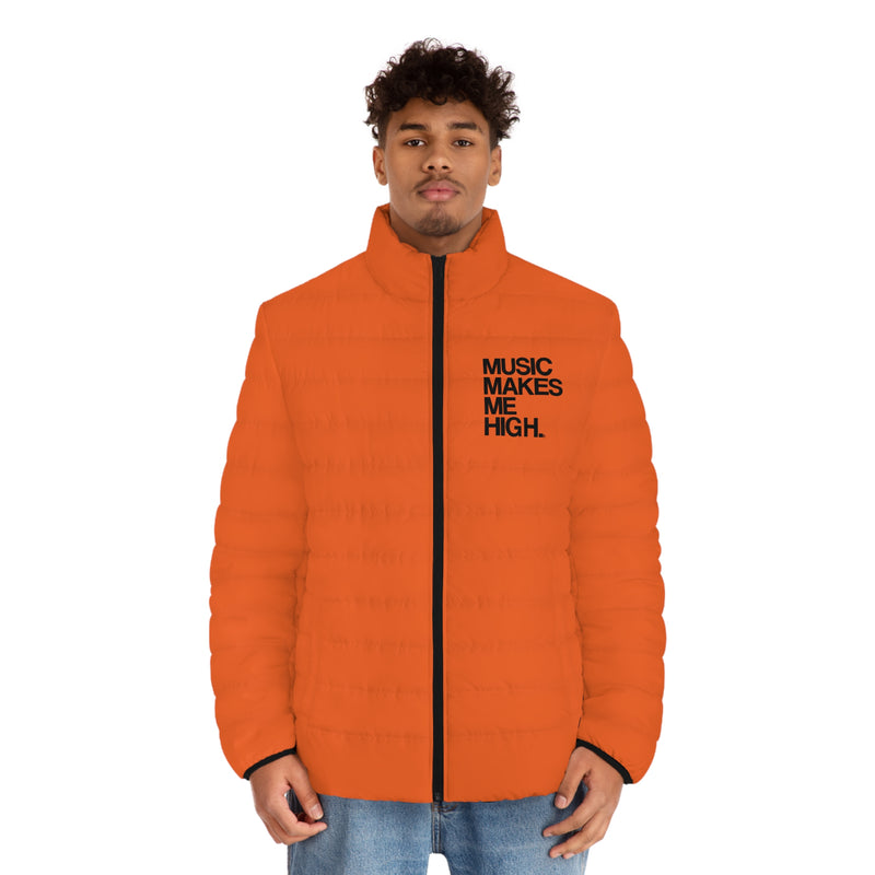 MMMH Men's Puffer Jacket: Orange | Black