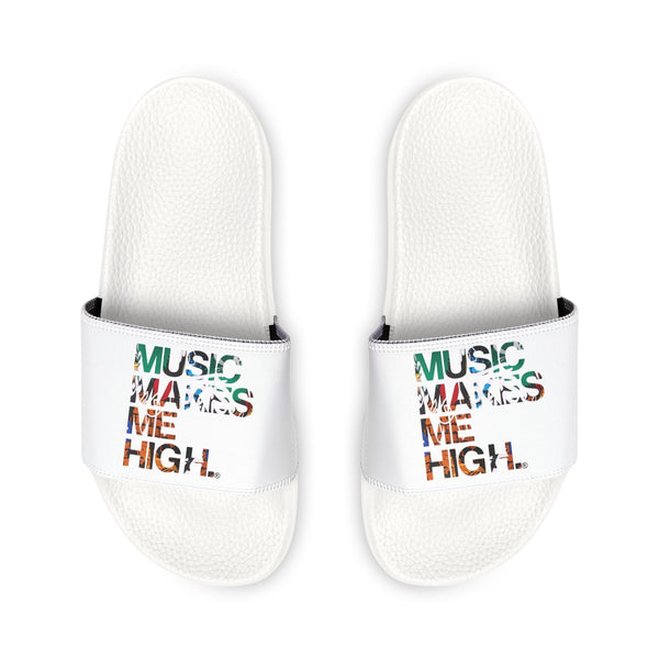 MMMH Unisex Slides: White/White | Graffiti