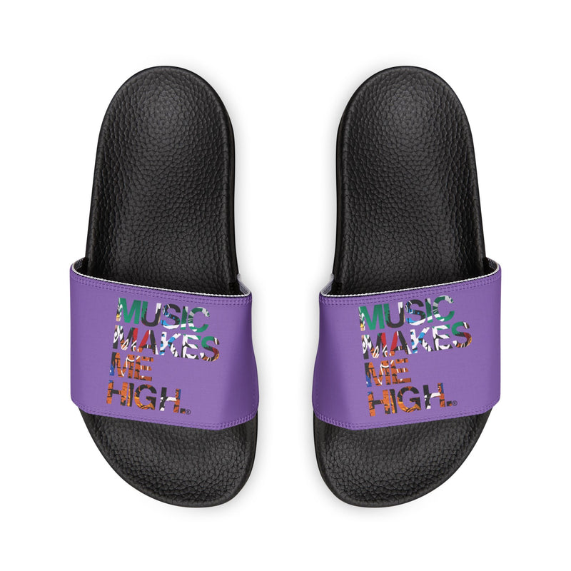 MMMH Unisex Slides: Light Purple/Black | Graffiti