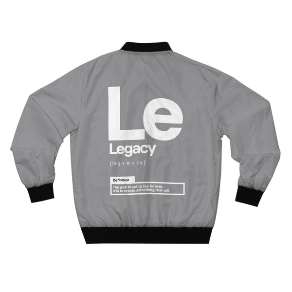 NOVL Unisex Bomber Jacket: Legacy Grey | White