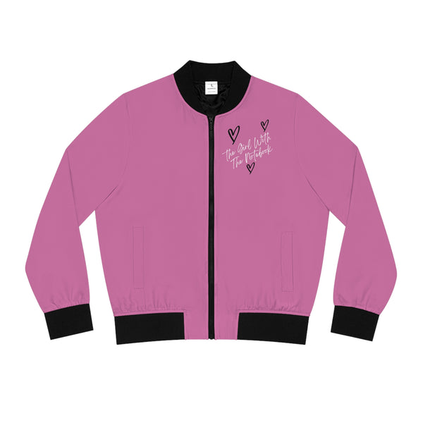 TGWTN Women's Bomber Jacket: Black/White | Light Pink