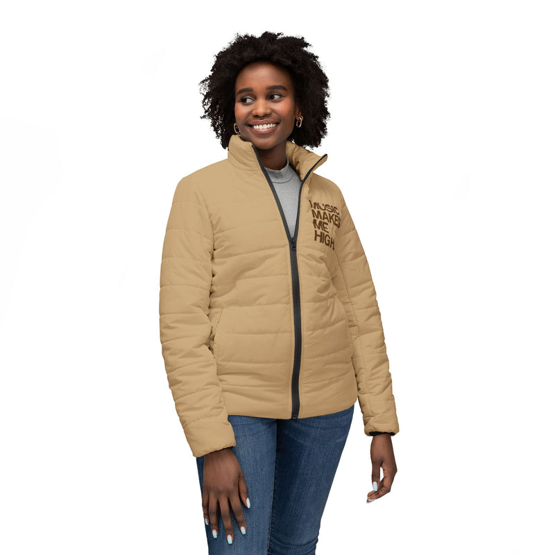 MMMH Women’s Puffer Jacket: Tan | Brown