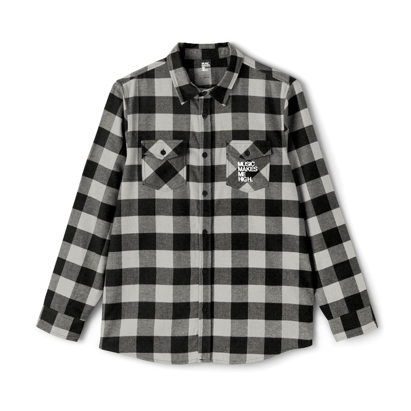 MMMH Unisex Flannel Shirt: Grey Heather | White