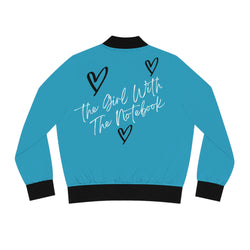 TGWTN Women's Bomber Jacket: Black/White | Turquoise