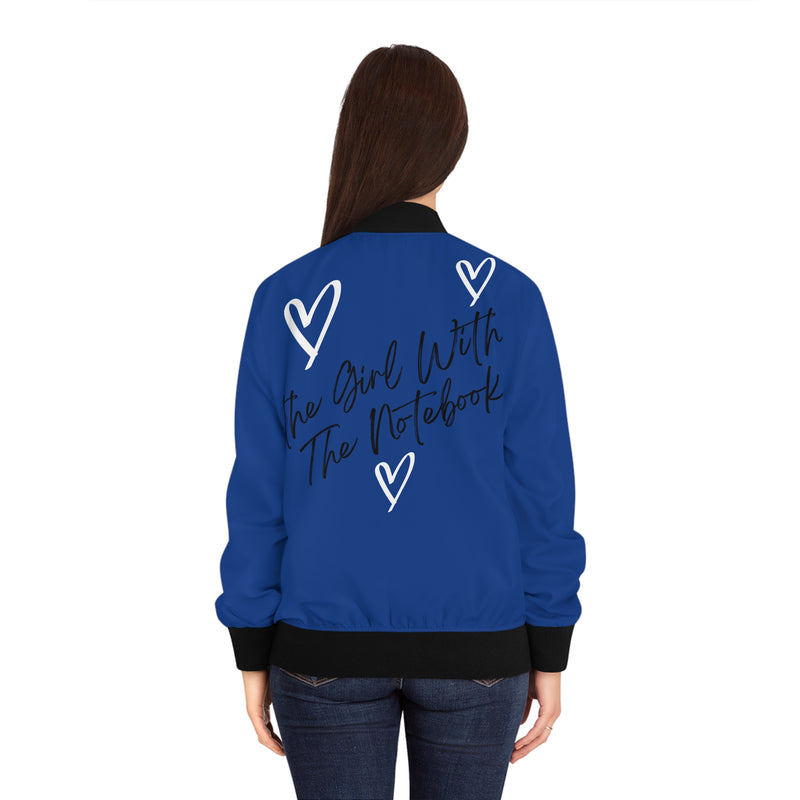 TGWTN Women's Bomber Jacket: White/Black | Dark Blue