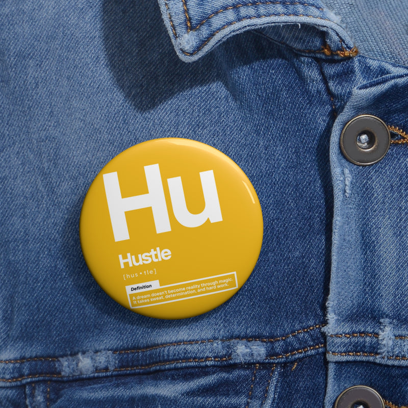 NOVL Round Pin: Hustle White | Yellow