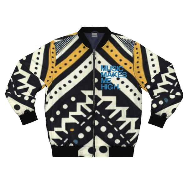 MMMH Unisex Bomber Jacket: Black Abstract | Blue