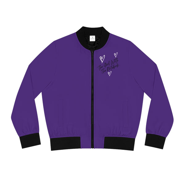 TGWTN Women's Bomber Jacket: White/Black | Purple