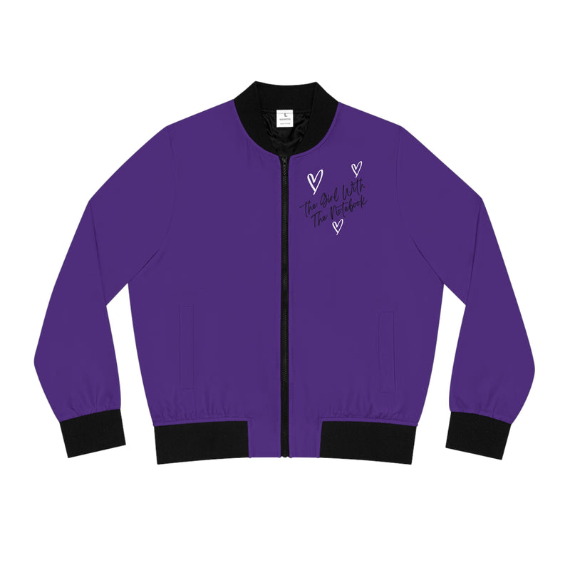 TGWTN Women's Bomber Jacket: White/Black | Purple