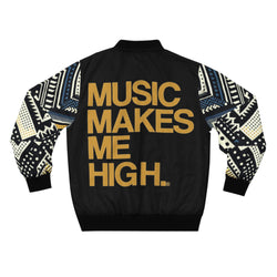 MMMH Unisex Bomber Jacket: Black Abstract/Black | Gold