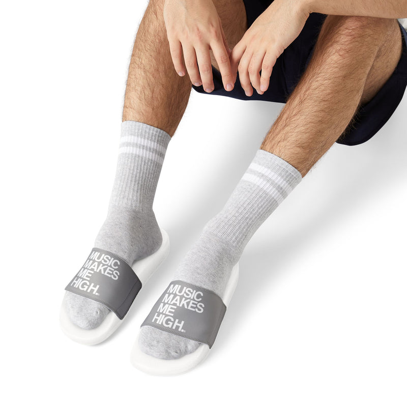 MMMH Unisex Slides: Light Gray/White | White