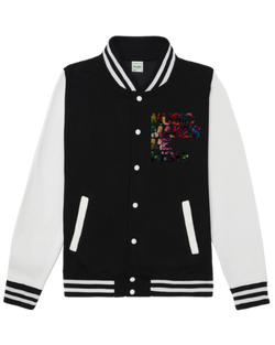 MMMH Unisex Letterman Jacket: Black/White | Floral