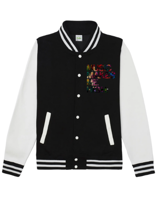 MMMH Unisex Letterman Jacket: Black/White | Floral