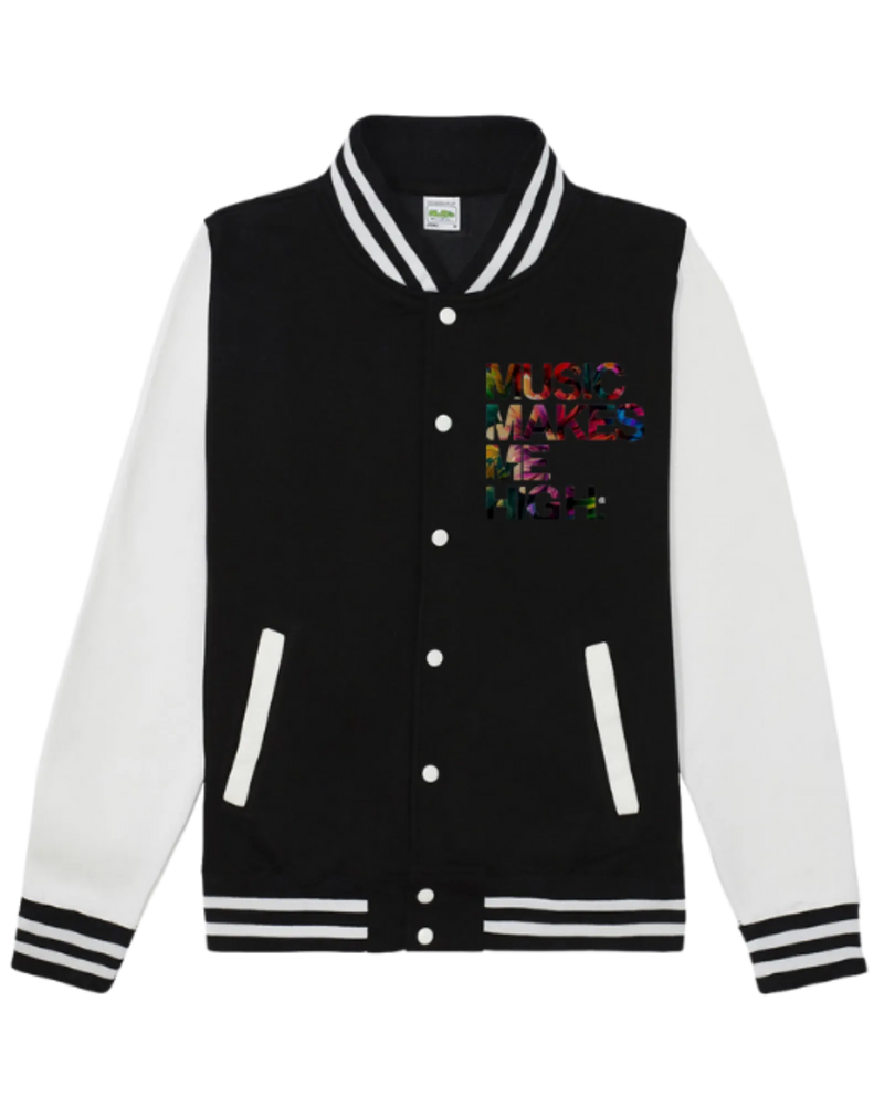 MMMH Unisex Letterman Jacket: Black/White | Floral