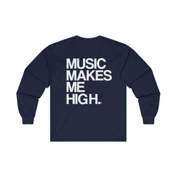 MMMH Unisex Long Sleeve Tee: Navy | White Lettering