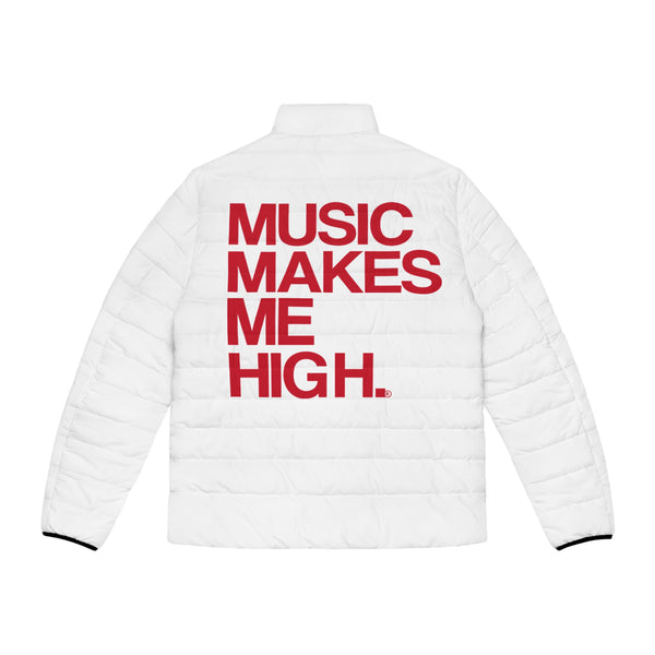 MMMH Men's Puffer Jacket: White | Red