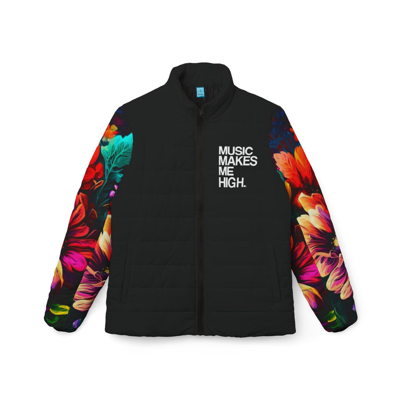 MMMH Women’s Puffer Jacket: Floral/Black | White