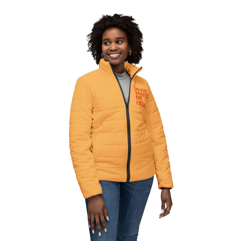 MMMH Women’s Puffer Jacket: Light Orange | Orange