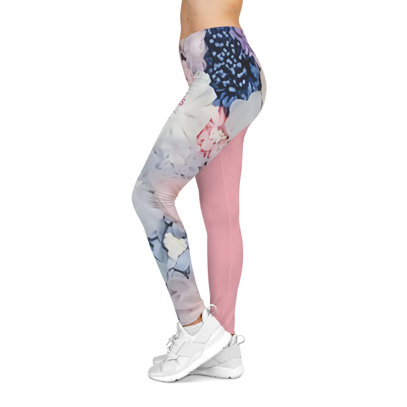 MMMH Leggings: Flowers/Light Pink | Light Pink