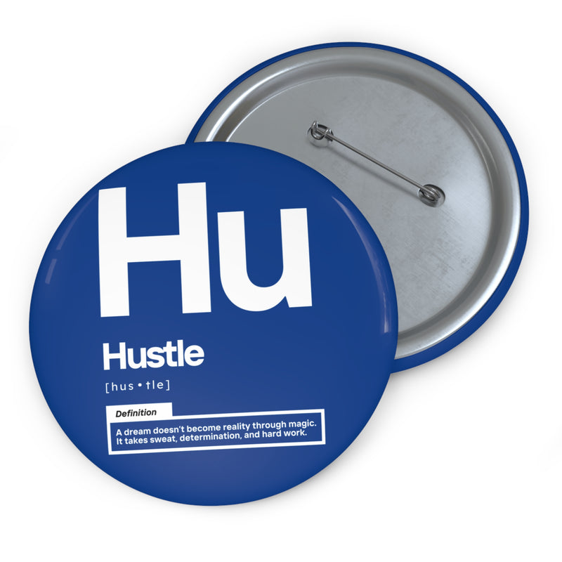 NOVL Round Pin: Hustle White | Dark Blue