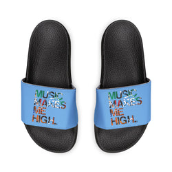 MMMH Unisex Slides: Light Blue/Black | Graffiti