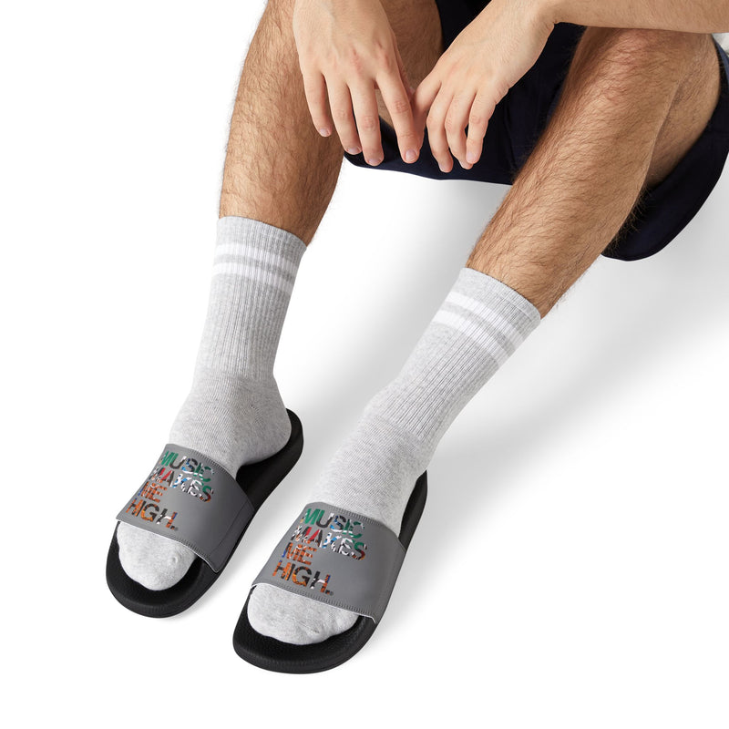 MMMH Unisex Slides: Grey/Black | Graffiti