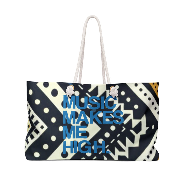 MMMH Weekender Bag (Rope Handle): Black Abstract | Blue