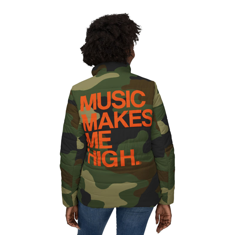 MMMH Women’s Puffer Jacket: Camo | Orange