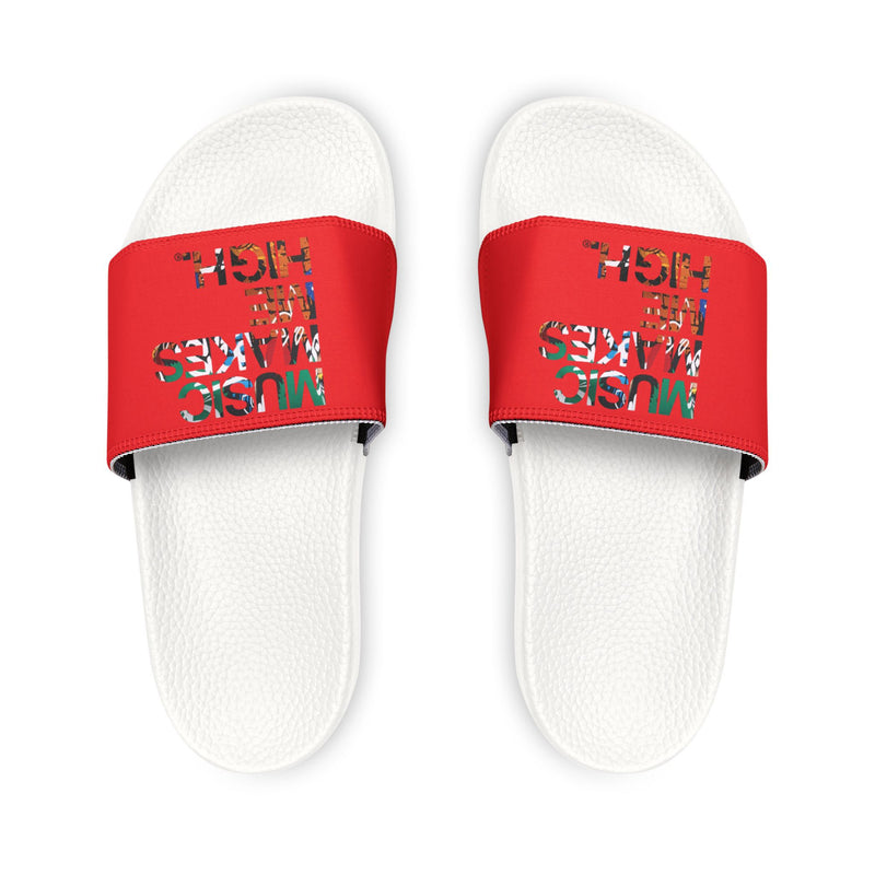 MMMH Unisex Slides: Red/Black | Graffiti