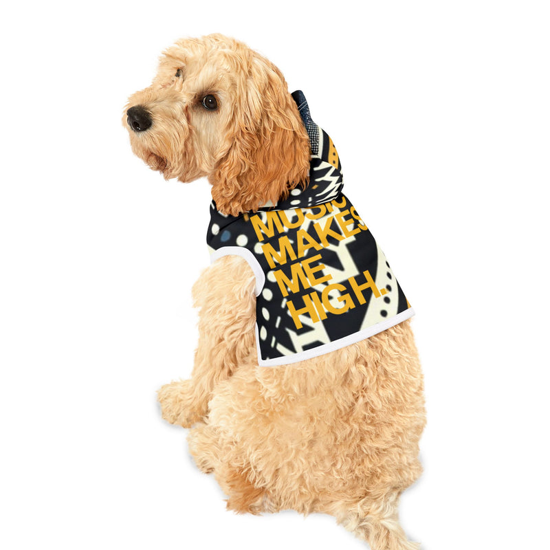 MMMH Pet Hoodie: Black Abstract | Yellow