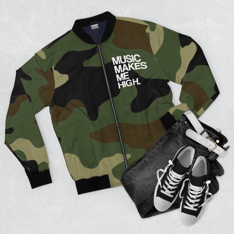 MMMH Unisex Bomber Jacket: Camo | White