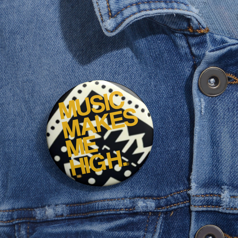 MMMH Round Pin: Black Abstract | Yellow