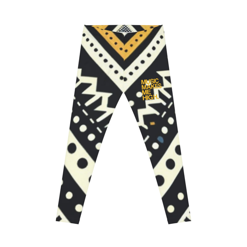 MMMH Leggings: Black Abstract | Yellow