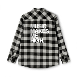 MMMH Unisex Flannel Shirt: Grey Heather | White