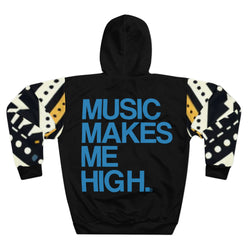 MMMH Unisex Hoodie: Black Abstract/Black | Blue