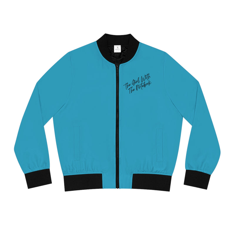 TGWTN Women's Bomber Jacket: Black | Turquoise