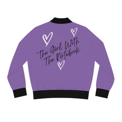 TGWTN Women's Bomber Jacket: White/Black | Light Purple