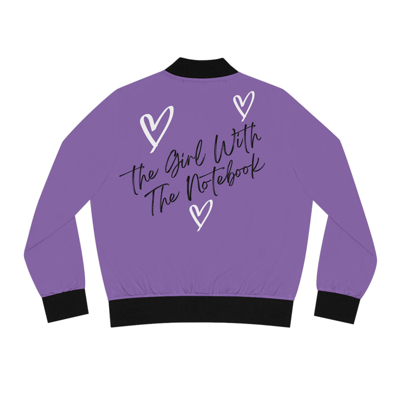 TGWTN Women's Bomber Jacket: White/Black | Light Purple