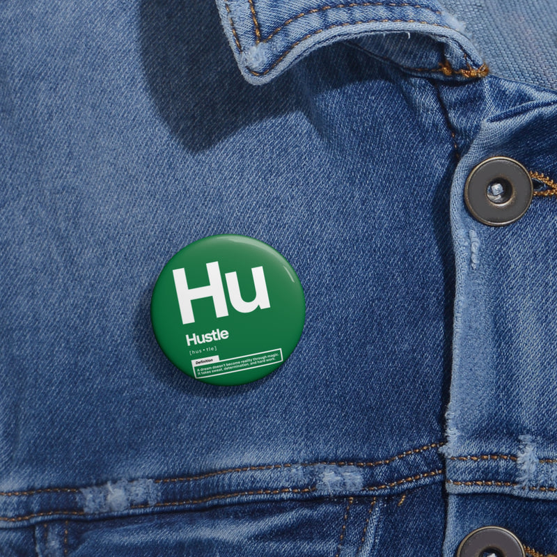 NOVL Round Pin: Hustle White | Dark Green