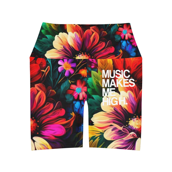 MMMH Yoga Shorts: Floral | White