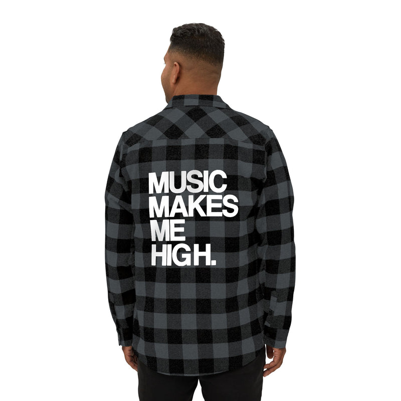 MMMH Unisex Flannel Shirt: Charcoal Heather | White