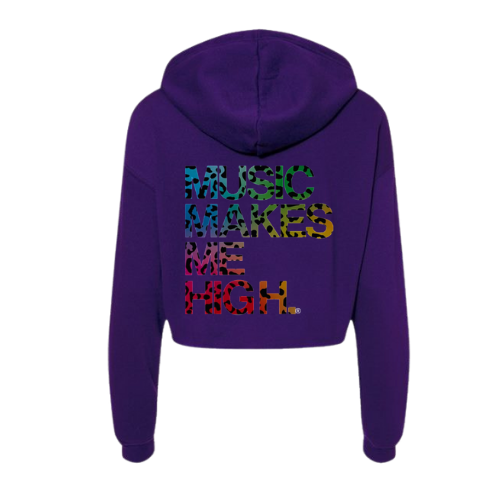 MMMH Cropped Hoodie: Purple | Color Leopard