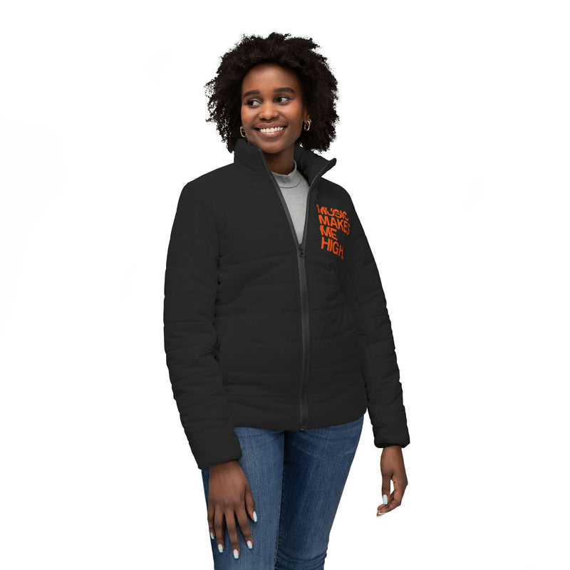 MMMH Women’s Puffer Jacket: Black | Orange